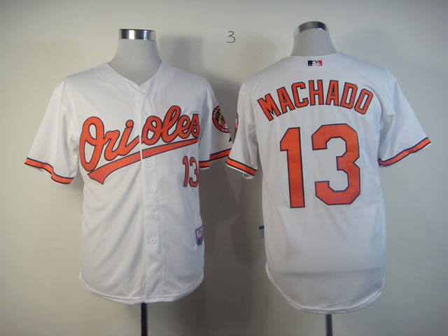 Men Baltimore Orioles #13 Machado White MLB Jerseys